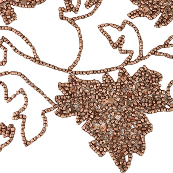 Nicole Miller beaded sequined linen look fall table runner 13.5 x 68 - Picture 10 of 10